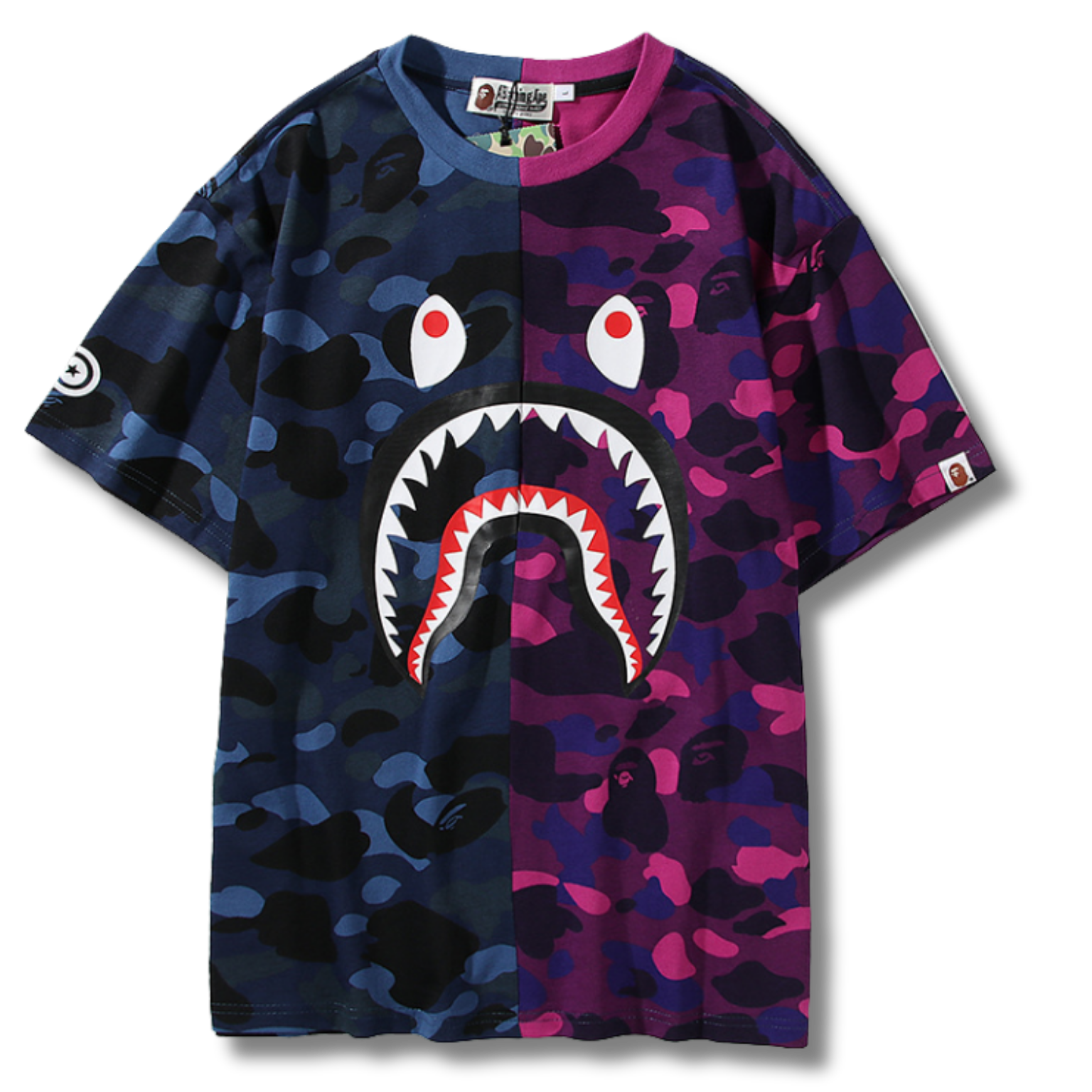 Ape T-shirt Split Dye Camo pink & blue