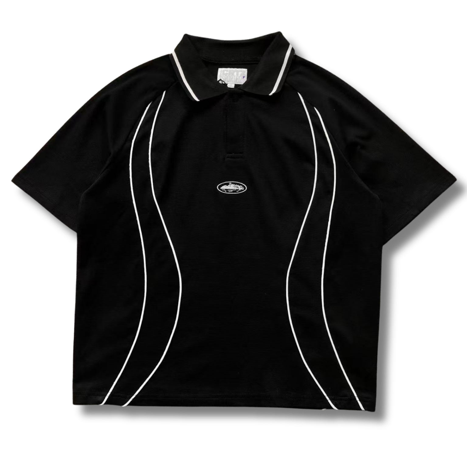 Cortez Tracksuit black w white lines