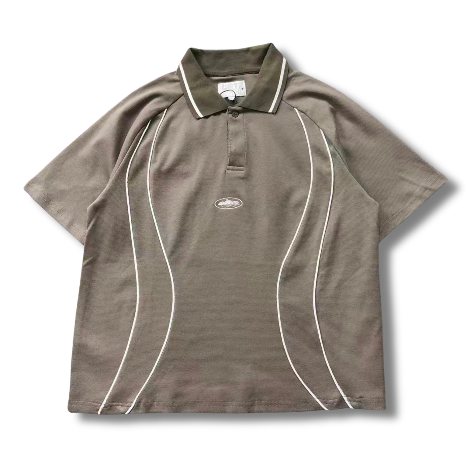 Cortez Tracksuit beige w white lines
