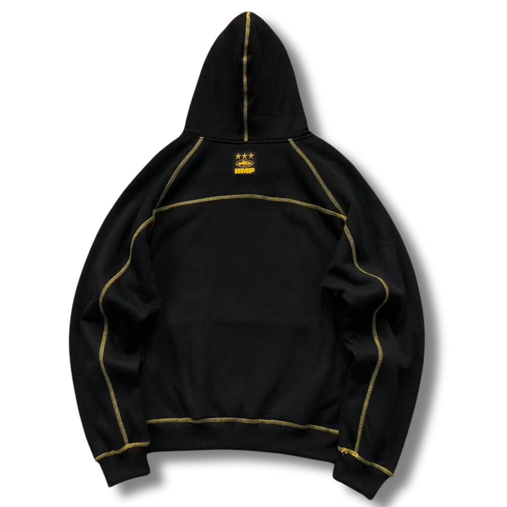 Cortez Tracksuit black w yellow lines