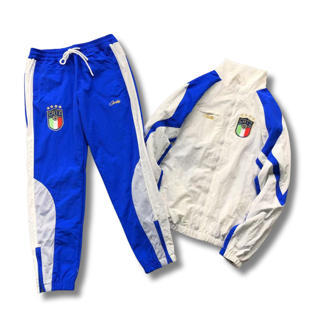 Cortez Tracksuit white w blue